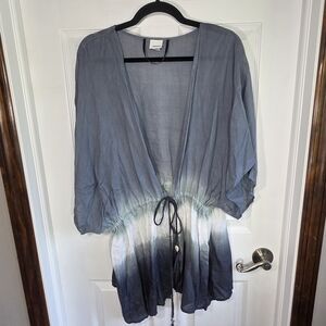 Gray and White Tie-Dye Top / Cover-Up From Sonoma One Size Fits All